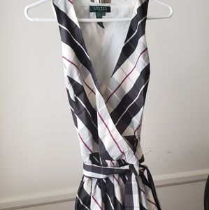 Ralph Lauren Plaid Wrap Dress Size 8 EUC